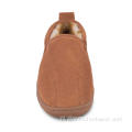Waterdichte suede lederen heren schapenvacht mocassin slippers